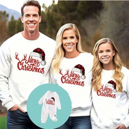 Family Matching Outfits Christmas Sweaters Mask Deer Print Baby Rompers Jersey Navidad Pareja Conjuntados Pijamas Year Look 231218