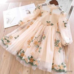 Girl's Dresses Autumn Flower Girl Princess Dress Eelgant Party Prom Gown Fairy Tulle TuTu Birthday Dress Kids Girl Long Sleeve Clothes Vestidos