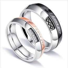 I Love You Couple Ring Stainless Steel Rings for Women Men Lovers Promise Ring Jewelry Wedding Engagement Gifts244t