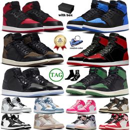 mens jumpman basketball shoes with box 1s high top og washed pink denim starfish lost and found mochas university blue women sneakers trainers