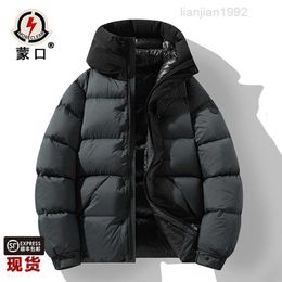 Mengkou Black Samurai Down Coat for Men and Women High Luxury Fashion Brand Warm Hooded 90 White Goose Down Coat Couple Style Trendy