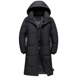 Men's Down Parkas Arrival Winter Down Jackets Men Overcoat Fashion Thicken Warm 90% White Duck Down Coats for Men Hooded Black Long Parka 231218