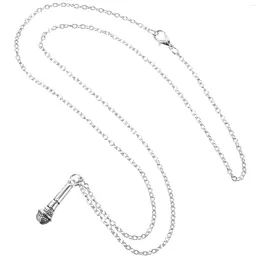 Pendant Necklaces Female Necklace Jewellery Women Choker Microphone Ladies Alloy Chain Cool Women's