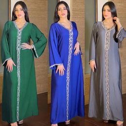 Ethnic Clothing 2023 Diamonds Jalabiya Long Arabic Dress Evening Party Moroccan Caftan Saudi Dubai Abaya Muslim Women Ramadan Eid Kaftan