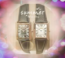 Couples Square Roman Tank Series Watches 34MM 28MM waterproof tank-must-design lady clock Japanese movement Quartz Battery Super Women Men Watch Gifts