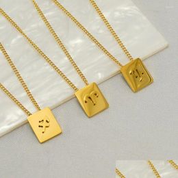 Chains Chains Trend Designer Classic The Zodiac Pendant Square 18K Gold Plated Necklace Woman Luxury Jewellery Star Accessories Drop Del Otkjc