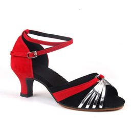 Dress Shoes Professional Latin Dance for Women High Heel Summer Ballroom Red Woman Big Size 33-42 Comfortable