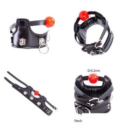Party Favour Bondage Masr Bdsm Flirt Toys Of Slave Spong Leather Adjustable Collar With Sile Open Mouth Ball Gag For Women Couples Dr Dhpru