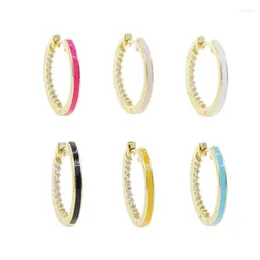 Hoop Earrings 20mm 40mm Enamel Band Huggie Gold Colour Wholesale Fashion Jewellery