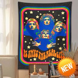70s 60s Retro Tapestry disco modern Poster Is this the real life Psychedelic Hippie starry Vintage background Wall Home DecorHome Decoration