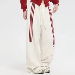 Women's Pants Women Y2K Cargo American Vintage Baggy Sweatpants Striped Elastic Drawstring Trousers 2023 In Korean Fashion Clothing