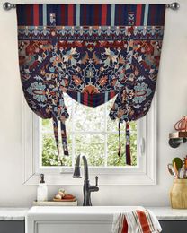 Curtain Flower Bohemia Window For Living Room Home Decor Roman Kitchen Tie-up Curtains Adjustable Drapes