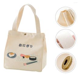 Dinnerware Canvas Insulation Bag Lunch Storage Pouch Womens Tote Bags For Work Handbag Portable Bento Handheld Container Containers