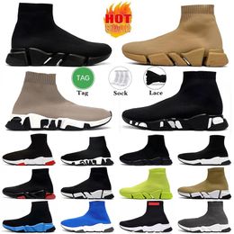 2024 Fashion Graffiti Women Mens Designer Sock Shoes Boots Speed Trainer Black White Red Speeds 2.0 Clear Sole Runners Socks Designers
