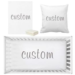 Bedding Sets LVYZIHO Custom Name / Image Baby Crib Bedding Set Your Image Here Bedding Set 231218