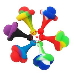MINI Smoking Colourful Silicone Waterpipe Carb Cap Hat Nails Dry Herb Tobacco Oil Rigs Quartz Bowl Plug Cover Bubbler Bongs Tips Dabber Holder DHL