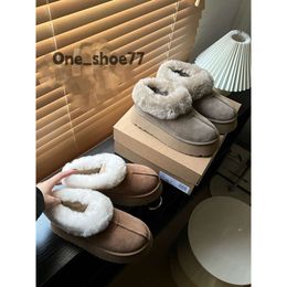 designer fluffy slipper australia platform slippers scuff wool shoes sheepskin fur real leather classic brand casual women outside slider winter boot