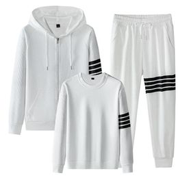 Tracksuits 2023 3pcs Running Set Men Fashion Autumn Sportwear Suit Sweatshirt+jacket+jogger Pants Sport Suit Korean Tracksuit Plus Size