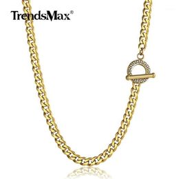 Chains 5mm Stainless Steel Chain Cuban Curb Link Necklace For Men Women Toggle Clasp Fashion Hip Hop Jewellery TNS0070312631