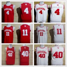 CUSTOM Custon XS-6XL NCAA Indiana Hoosiers College 4 Isiah Thomas Jersey Red White 40 Cody Zeller Stitched 11 Victor Oladipo University Bask