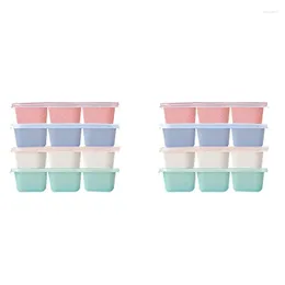 Dinnerware Bento Box Adult Lunch 8Pcs 5-Compartment Meal Prep Container For Kids Reusable Storage With Transparent Lid A