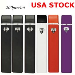 USA STOCK 1ml Rechargeable Disposable Vape Pen E Cigarettes 280mah Battery Black Color Empty Vaporizer Pens Cartridge Box Customized Available D7 200PCS/LOT