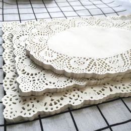 Table Mats 100pcs Placemat Rectangle Birthday Celebrations Party Gift Mat Cake Lace Paper Doyleys Decoration Accessories