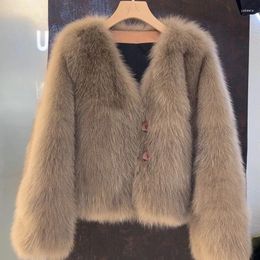 Women's Fur Coat Women Sweater Cardigan Short Mink Plush Eco-friendly Jacket Thick Temperament High Street Warmth Small Fragrant Style