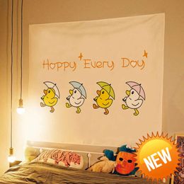 Japanese and Korean Home Decoration Hanging Cloth Cute Duck Tapestry Cartoon Bedroom Decoration Dormitory Bedside Wall ClothHome Decoration