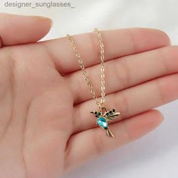 Pendant Necklaces Vintage Crystal Animal Hummingbird Necklaces Fashion Luxury Gold Colour Clavicle Chain Birds Necklaces Pendants with Per CardL231218