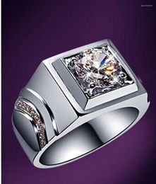 Cluster Rings Solid Platinum PT950 Ring 1 Fine Diamond Men's Engagement Statement Wedding Anniversary Day Gift Brilliant Forever