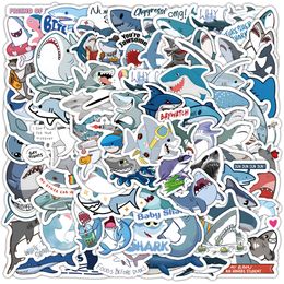 100pcs ins cute Shark graffiti Waterproof PVC Stickers Pack For Fridge Car Suitcase Laptop Notebook Cup Phone Desk Bicycle Skateboard Case.