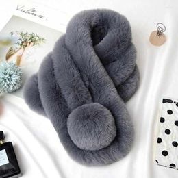 Scarves Fur Scarf Winter Soft Fluffy Warm Women Outdoor Solid Color Neck Warmer Collar Elegant Accessories