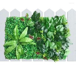 Decorative Flowers 40x60CM Artificial Leaf Hedge Board Plant Panel Noise Reduction UV Protected Privacy Fence Screen For Backyard Garden