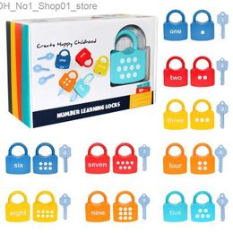 Sorting Nesting Stacking toys 10PCS Kids Alphabet Lock Key Toy Set Car Locks Montessori Educational Number Matching Homeschool Q231218