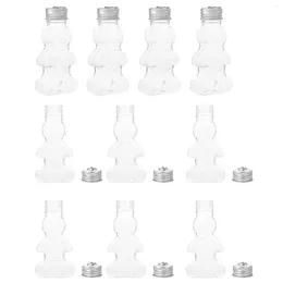 Vases 10 Pcs Christmas Bottle Xmas Tree Hanging Gingerbread Man Shape Bottles Drinking Milk Tea Aluminum Container With Lid