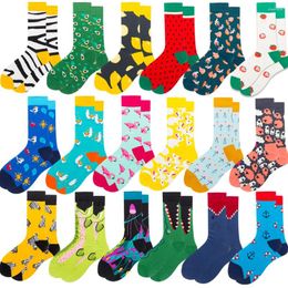 Men's Socks Couple For Autumn And Winter Cartoon Animal Mid Tube Food Personalized Trendy Cotton Men Women Long