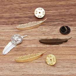 Brooches 20 Pieces/Lot 13 39mm Brooch Clasp Badge Buckle Pin Copper Leaf Jewelry Making Accessories