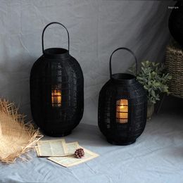 Candle Holders Wooden Antique Candles Round High Nordic Style Apartment Candlestick Arabic Black Chandelier Bougeoir Home Decorations