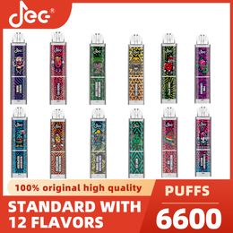 100% Original High Quality Jec Disposable Vape 6600 Puffs 2% 3% 5% Rechargeable Type-C Battery Capacity 600Mah Reslstant 1.0Ω Mesh Coil Oem Customization Welcome 6K Puffs