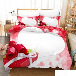 Bedding Sets 3D Low-Cost Supply Of Printed Valentines Day Theme Duvet Ers And Pillowcases. The Gifts For Lovers In 33 Drop Delivery Dhwnm