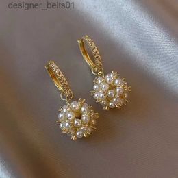 Dangle Chandelier Elegant Celebrity Wind Rice Beads Fireworks Ball Pendant Drop Earrings Korean Fashion Jewellery For Womens Party Gift AccessoriesL231219