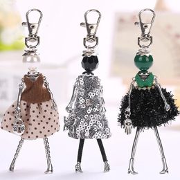 Bag Parts Accessories YLWHJJ brand Doll Handmade Cute charm keychain for Women Car Pendant Girls fashion Jewellery key chains ring 231219