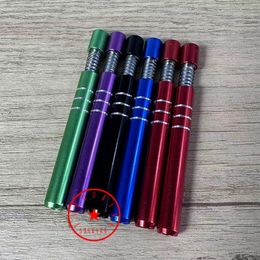 Colourful Aluminium Alloy Dugout Pipes Dry Herb Tobacco Philtre Handpipes Spring Cigarette Holder Portable Smoking Catcher Taster Bat One Hitter Hand Tube
