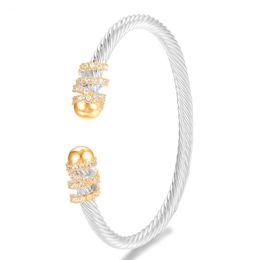 Bangle Jewellery Fashion Luxury Bracelet Stainless Steel Interweaving Cool India Jewelery For Women Wedding Unique Chain Link 231219