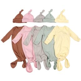 Sleeping Bags Slee Knotted Baby Gown Cotton Born Ddle Blanket Bag Kids Girl Boy Gowns 231124 Drop Delivery Maternity Nursery Bedding Dhfya