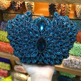 Evening Bags XIYUAN Crystal Rhinestone Clutch Luxury Dinner Bag Full Diamond Ladies Handbags Women Dress Party Bridal Wallet Blue