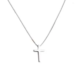 Pendant Necklaces Cross Necklace Women's Sterling Silver Collarbone Chain Ins Cold Wind High-grade Sense