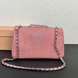 Evening Bags Denim Chain Flip Bag Luxury Rhinestone Party Purse Classic Women Shoulder Crossbody Design Fashion Handbag