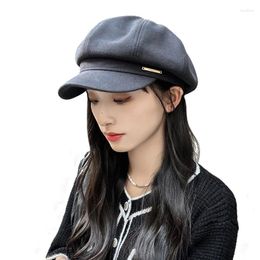 Berets High Quality Womens Autumn Winter Sboy Octagonal Cap Vintage Classic Female Thick Warm French Style Artist Painter Hat